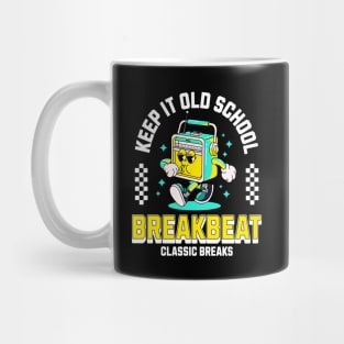 BREAKBEAT  - Keep It Old School Mascot (white/blue) Mug